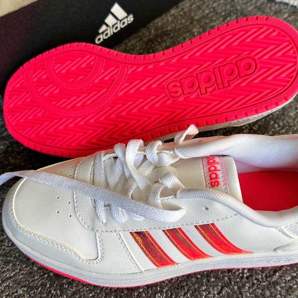 Adidas Hoops 2.0 K Sneakers - white with iridescent Stripes